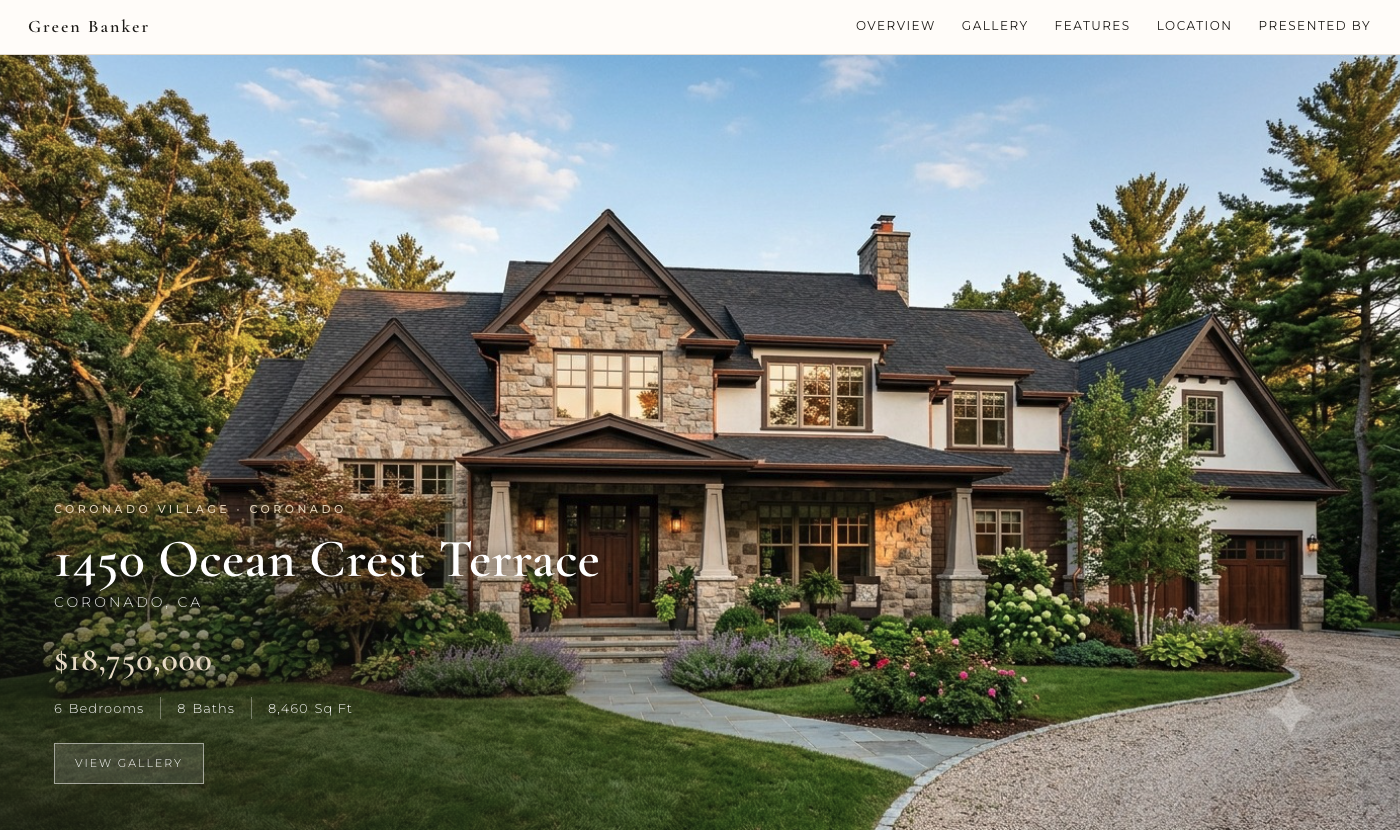 Dedicated single-property website hero